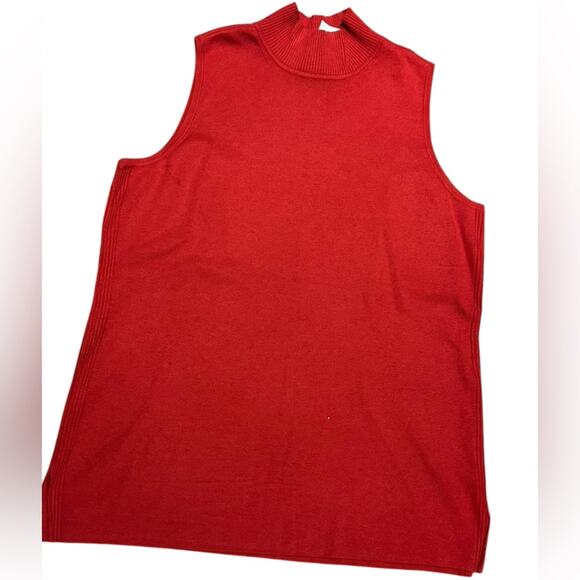 Chico’s Size 2 (Medium) Sleeveless Turtleneck Sweater with Ribbed Sides - Picture 1 of 5